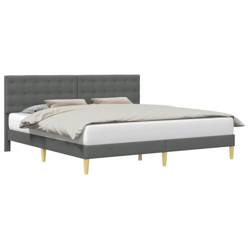 Рамка за легло с таблото Тъмносиво 200 x 200 cm Текстил