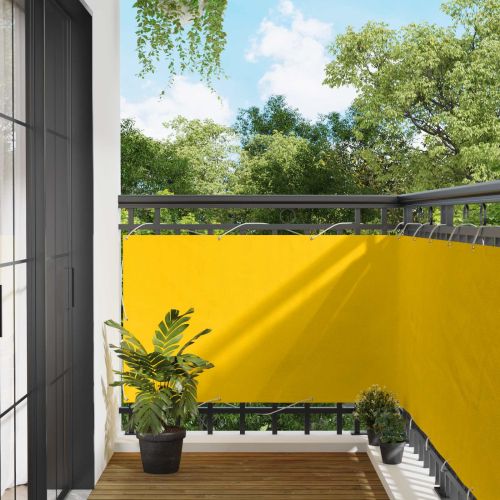 Балконен екран Жълто 100 x 600 cm Оксфордска тъкан