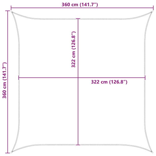 Слънчево платно за сянка Синьо и бяло 3,6 x 3,6 m