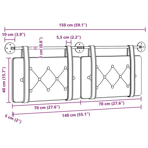 Табла за легло висяща Черен Кадифе
