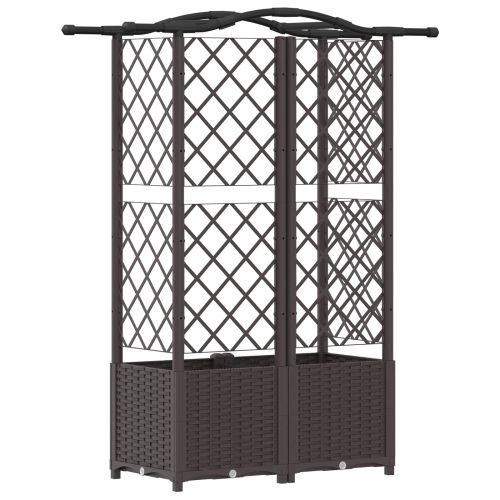 Повдигнато легло с решетка и покривка Кафяво 122 x 40 x 138 см