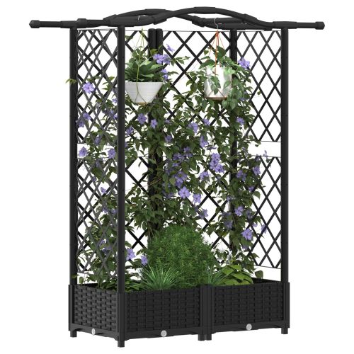 Повдигнато легло с решетка и покривка Черно 124 x 40 x 123 см