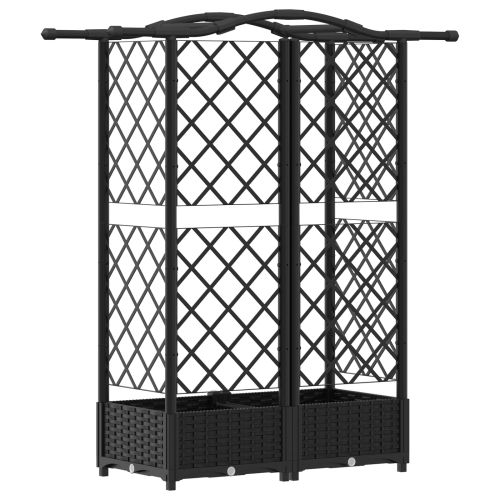 Повдигнато легло с решетка и покривка Черно 124 x 40 x 123 см
