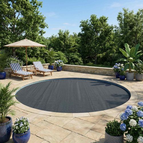 Покривало за басейн с високо качество Черно Ø 549 см 0,2 мм ПЕ