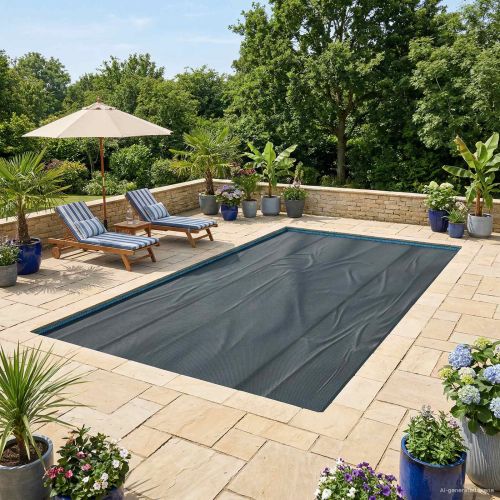 Покривало за басейн с високо качество Черно 260 x 160 cm ПЕ