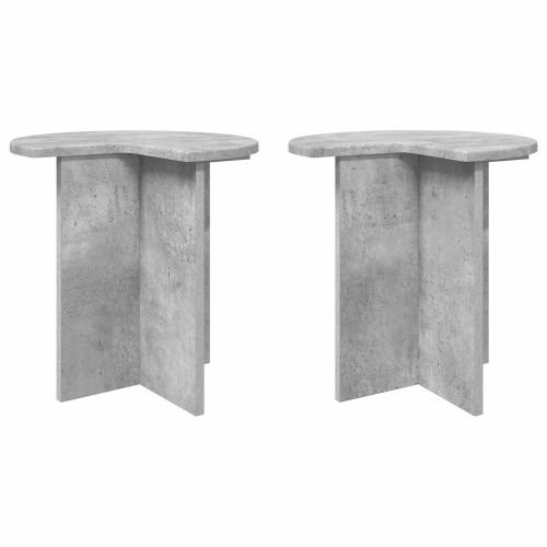 Странична маса със съхранение 2 pcs Бетонно сиво Ø 39 x 38 см