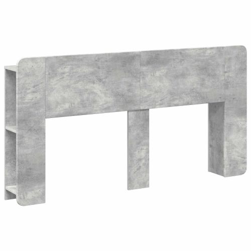 Табла за легло със съхранение Бетонно сиво Инженерна дървесина