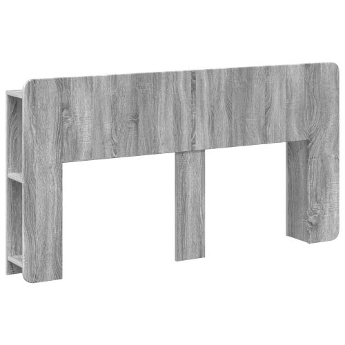 Табла за легло със съхранение Сива сонома Инженерна дървесина