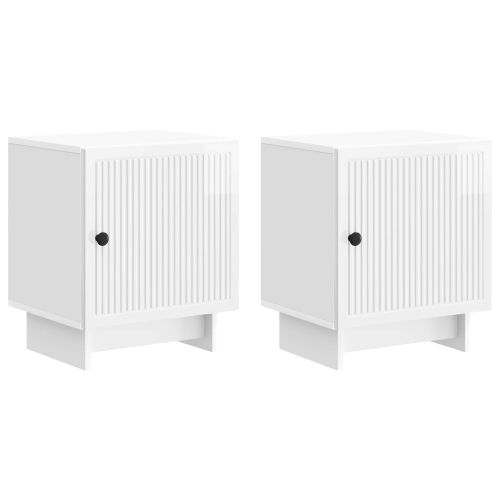 Нощен шкаф 2 pcs Бял гланц 43 x 34,5 x 50 см