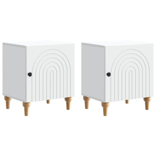Нощен шкаф 2 pcs Бяло 43 x 34,5 x 50 см Инженерна дървесина