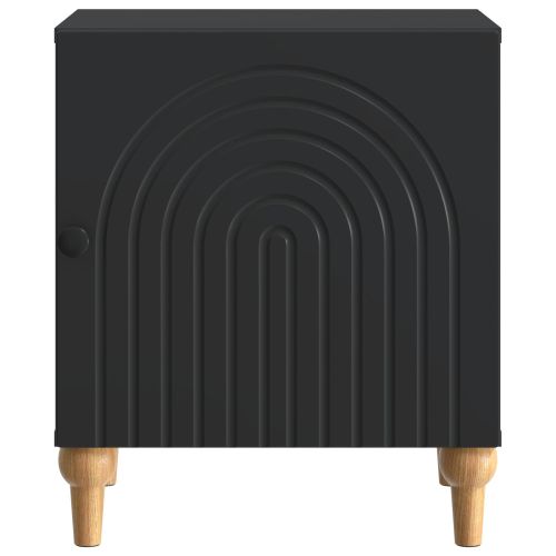 Нощен шкаф Черно 43 x 34,5 x 50 см Инженерна дървесина