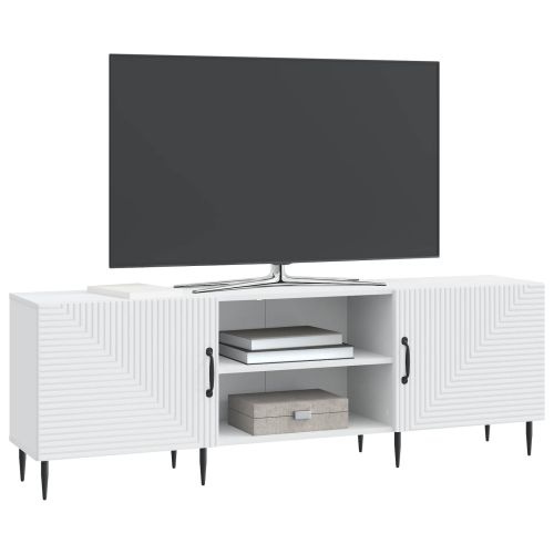 ТВ шкаф Бяло 150 x 31 x 50 см Инженерна дървесина