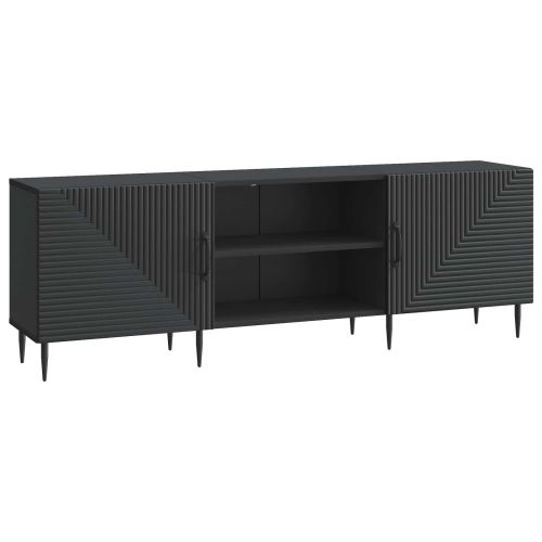 ТВ шкаф Черно 150 x 31 x 50 см Инженерна дървесина