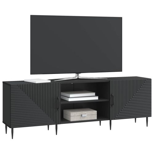 ТВ шкаф Черно 150 x 31 x 50 см Инженерна дървесина