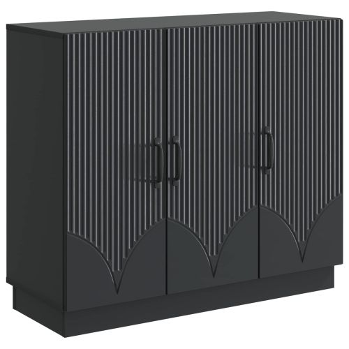 Служебен шкаф Черно 89 x 34,5 x 77 см Инженерна дървесина