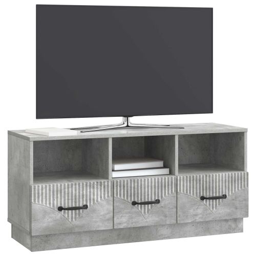 ТВ шкаф Бетонно сиво 102 x 34,5 x 47 см Инженерна дървесина