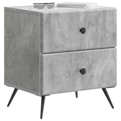 Нощен шкаф с чекмедже 2 pcs Бетонно сиво 43 x 34,5 x 47,5 см