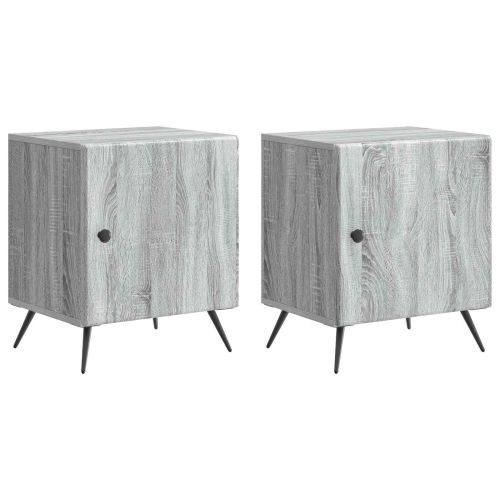 Нощен шкаф 2 pcs Сива сонома 43 x 34,5 x 50 см