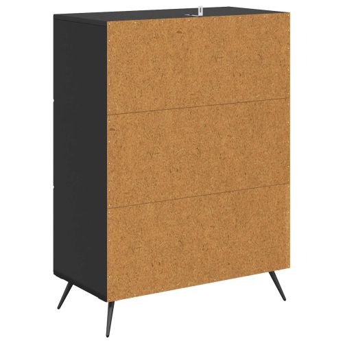 Чекмеджетен шкаф 66 x 34,5 x 90 см Инженерна дървесина Черно