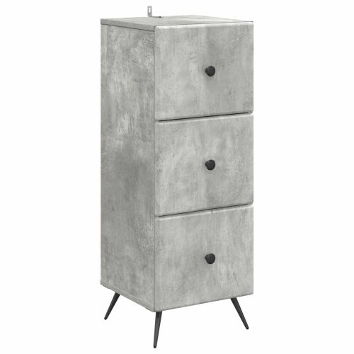 Чекмеджетен шкаф Бетонно сиво 33 x 34,5 x 90 см