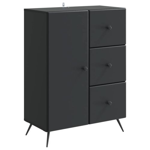 Служебен шкаф Черно 66 x 34,5 x 90 см Инженерна дървесина