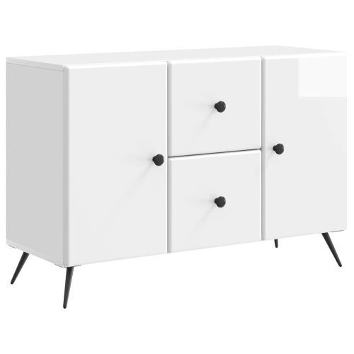 Служебен шкаф Бял гланц 89 x 34,5 x 60 см Инженерна дървесина