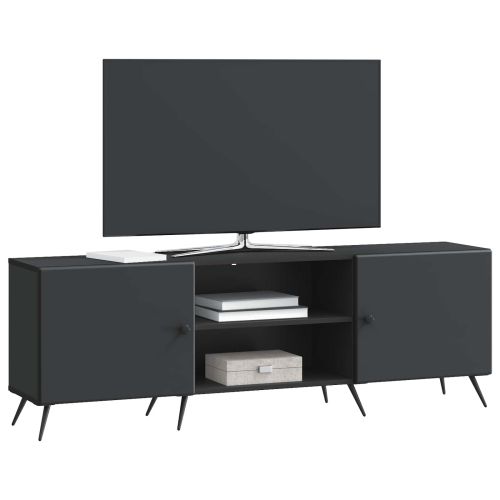 ТВ шкаф Черно 150 x 31 x 50 см Инженерна дървесина