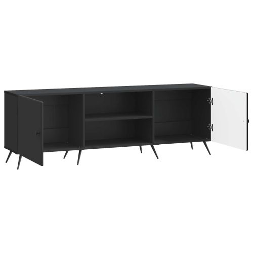 ТВ шкаф Черно 150 x 31 x 50 см Инженерна дървесина