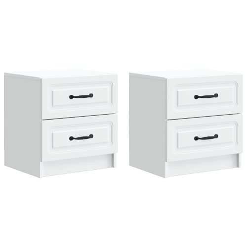 Нощен шкаф 2 pcs Бяло 43 x 34,5 x 44,5 см Инженерна дървесина