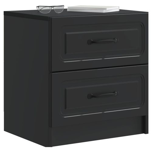 Нощен шкаф Черно 43 x 34,5 x 44,5 см Инженерна дървесина