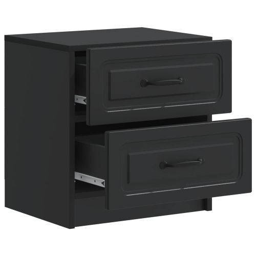 Нощен шкаф 2 pcs Черно 43 x 34,5 x 44,5 см Инженерна дървесина
