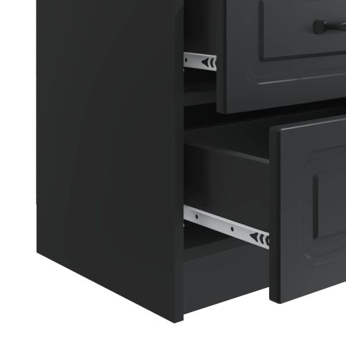 Нощен шкаф 2 pcs Черно 43 x 34,5 x 44,5 см Инженерна дървесина