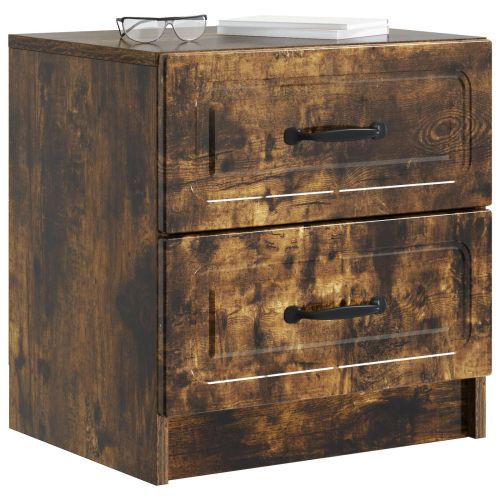 Нощен шкаф с чекмедже 2 pcs Опушен дъб 43 x 34,5 x 44,5 см