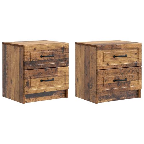 Нощен шкаф с чекмедже 2 pcs Старо дърво 43 x 34,5 x 44,5 см