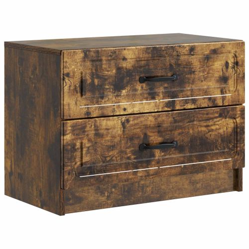 Нощен шкаф Опушен дъб 62 x 34,5 x 44,5 см Инженерна дървесина
