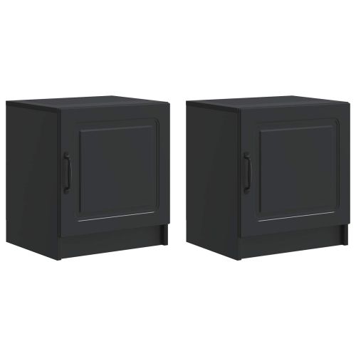 Нощен шкаф 2 pcs Черно 43 x 34,5 x 47 см Инженерна дървесина
