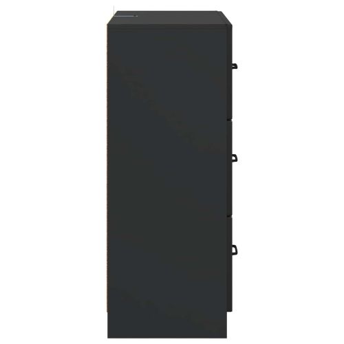 Чекмеджетен шкаф Черно 66 x 34,5 x 87 см Инженерна дървесина