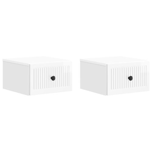 Спален шкаф с монтаж на стена 2 pcs Бял гланц 33 x 34,5 x 20 см