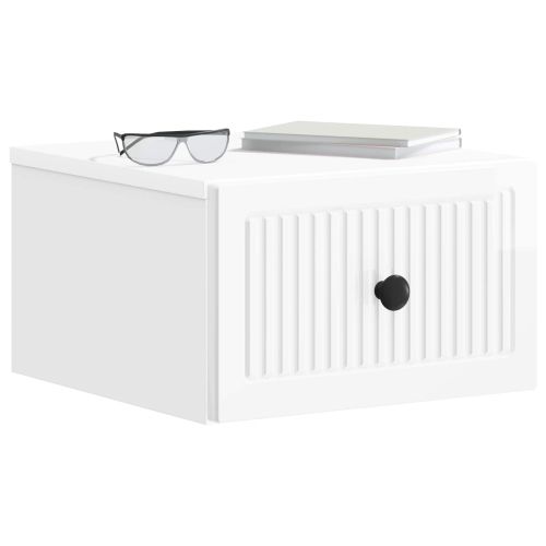 Спален шкаф с монтаж на стена 2 pcs Бял гланц 33 x 34,5 x 20 см