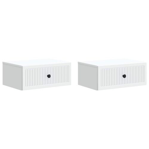 Нощен шкаф 2 pcs Бяло 49 x 34,5 x 20 см Инженерна дървесина