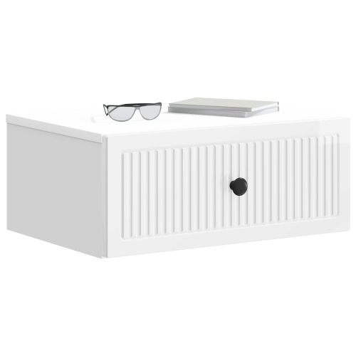 Нощен шкаф с чекмедже 2 pcs Бял гланц 49 x 34,5 x 20 см