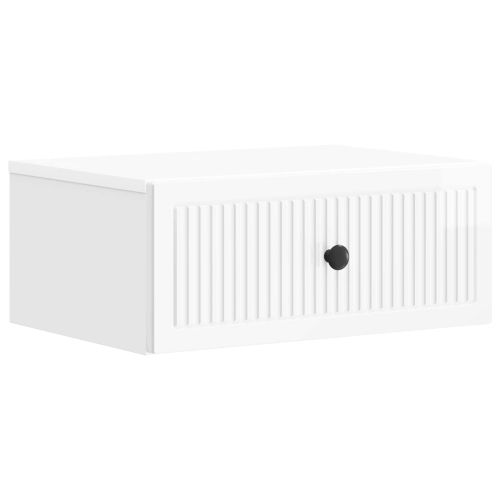 Нощен шкаф с чекмедже 2 pcs Бял гланц 49 x 34,5 x 20 см