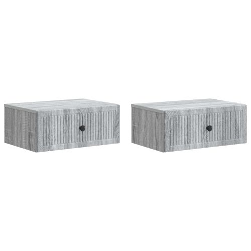 Нощен шкаф с чекмедже 2 pcs Сива сонома 49 x 34,5 x 20 см