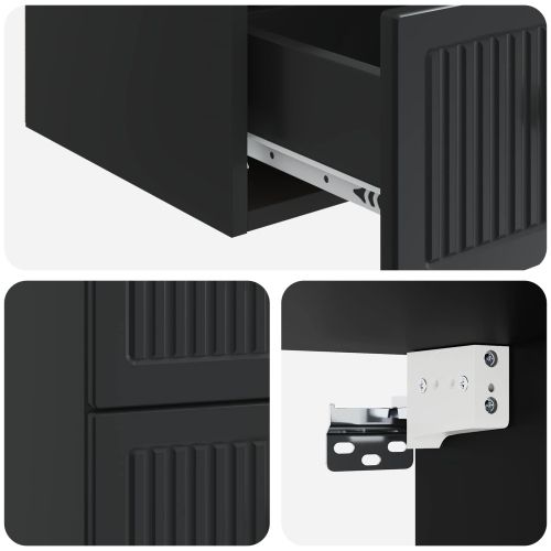 Спален шкаф с монтаж на стена Черно 33 x 34,5 x 40 см