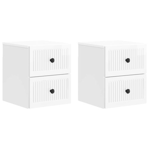 Спален шкаф с монтаж на стена 2 pcs Бял гланц 33 x 34,5 x 40 см