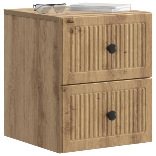 Спален шкаф с монтаж на стена с чекмедже 2 pcs Дъб артизан