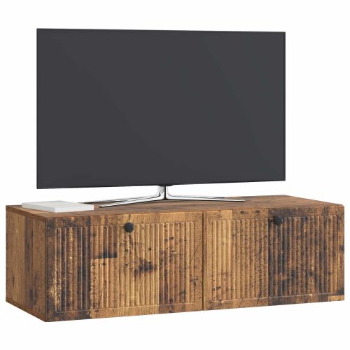 Стенно монтиран ТВ шкаф Старо дърво 98 x 41 x 30 см