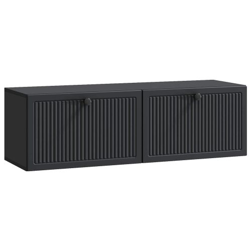 Стенно монтиран ТВ шкаф Черно 98 x 31 x 30 см