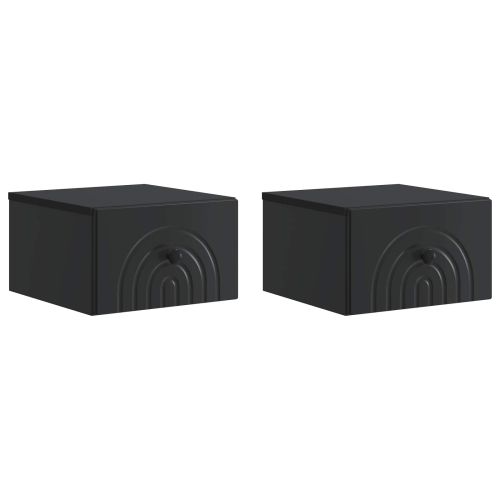 Спален шкаф с монтаж на стена 2 pcs Черно 33 x 34,5 x 20 см