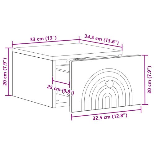 Спален шкаф с монтаж на стена Бял гланц 33 x 34,5 x 20 см